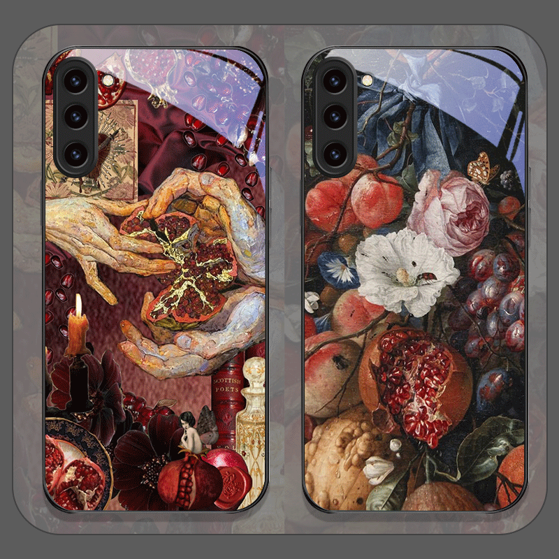 Samsung Galaxy S24 - Casing Ponsel Kaca Tempered Motif Bunga